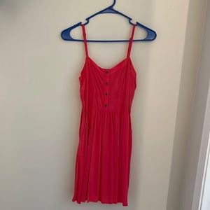 Express pink summer dress with pockets. Size small